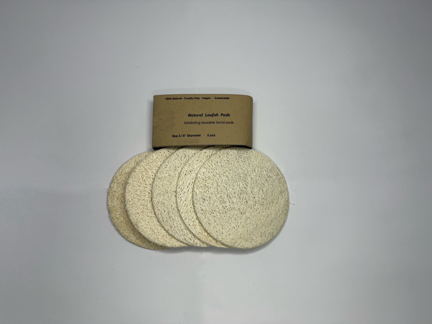 🌿 Natural Loofah Pads (5-Pack) – Eco Exfoliator
