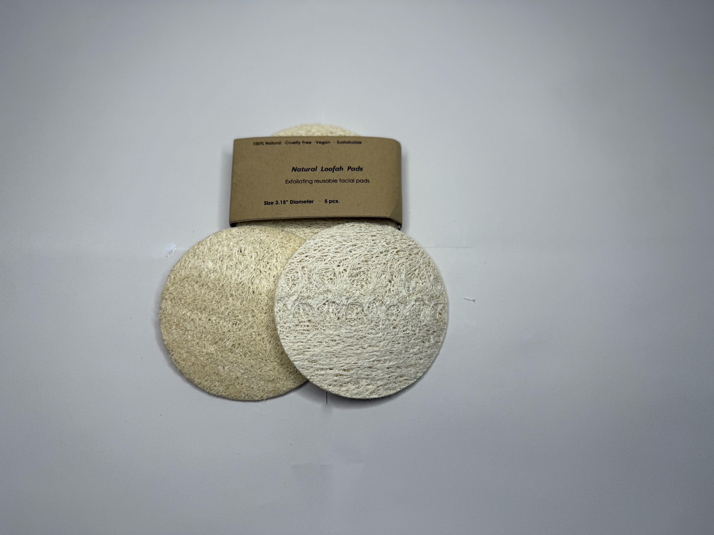 🌿 Natural Loofah Pads (5-Pack) – Eco Exfoliator
